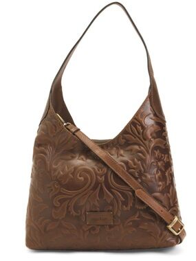 GIANNI CONTI Leather Tooled Hobo